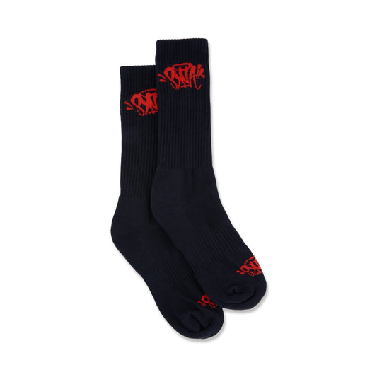 #productTEAMSYNA - 2PKSOCK - BLKRED - OS_name# - Glace Space